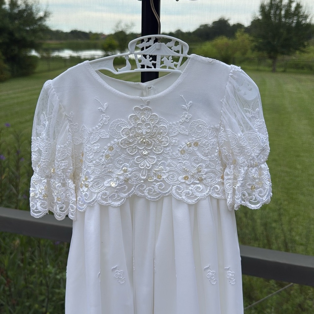 Sweet Pea Christening gown lace/pearl size small